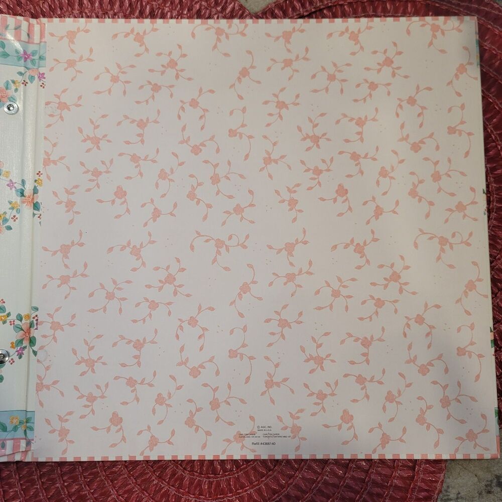 New Vintage 90s Carlton Cards 29 Page Scrapbook Pink Floral Trellis Nostalgia - Picture 3 of 12